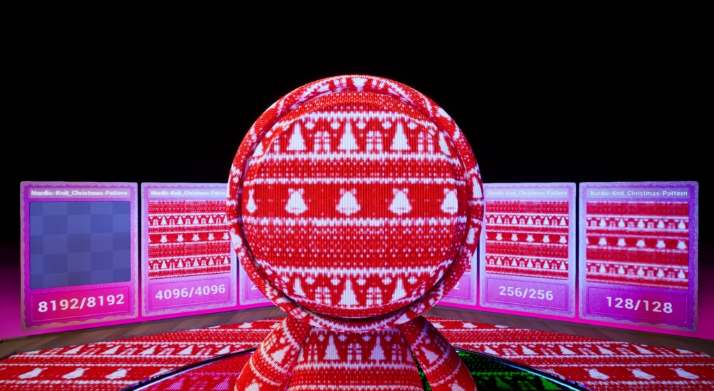 【シームレス軽量128~1K~4K】Nordic-Knit_Christmas-Pattern_Material!ノルディック ニット_クリスマス柄 ( 布 / fabric )【SBSAR&スマートマテリアル付 パラメーター 106種類】