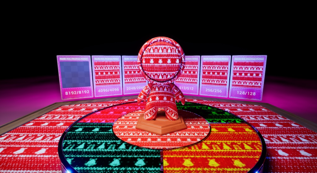 【シームレス軽量128~1K~4K】Nordic-Knit_Christmas-Pattern_Material!ノルディック ニット_クリスマス柄 ( 布 / fabric )【SBSAR&スマートマテリアル付 パラメーター 106種類】