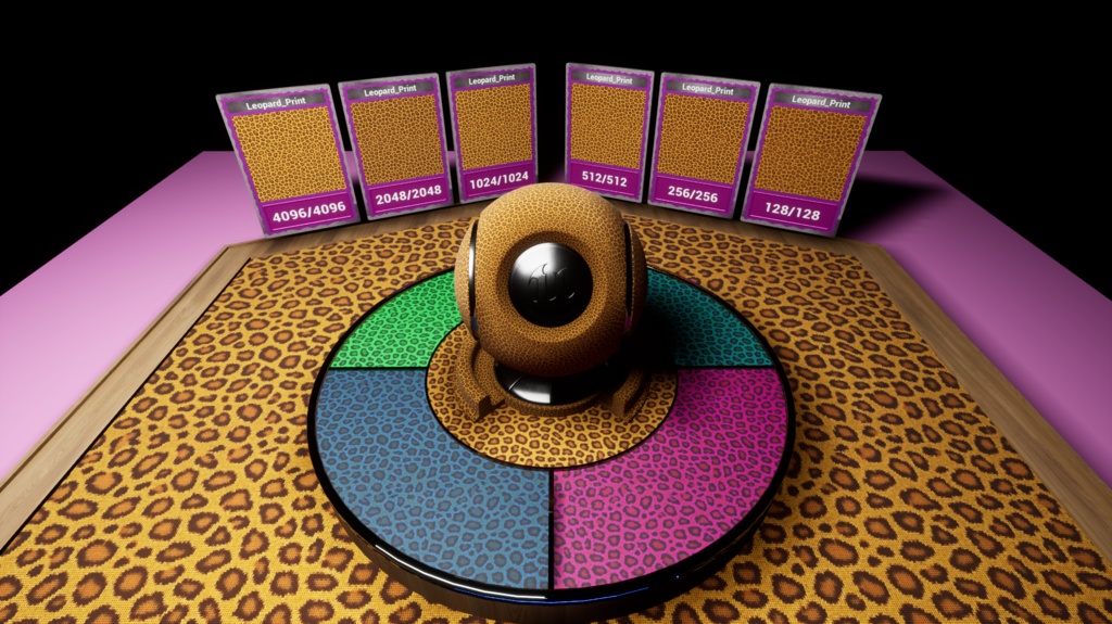 【シームレス軽量128~1K~4K】Leopard_Print_Material!ヒョウ柄 ( 布 / fabric )【SBSAR&スマートマテリアル付 パラメーター 104種類】