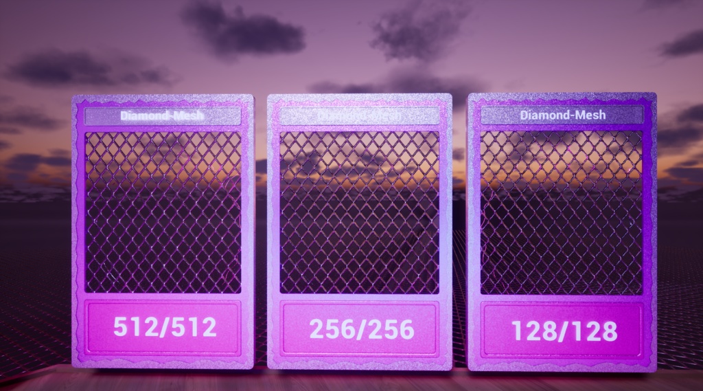 【シームレス軽量128~1K~4K】Diamond-mesh_Material!ダイヤモンドメッシュ ( 金属 / メッシュ )【SBSAR付 パラメーター 92種類】