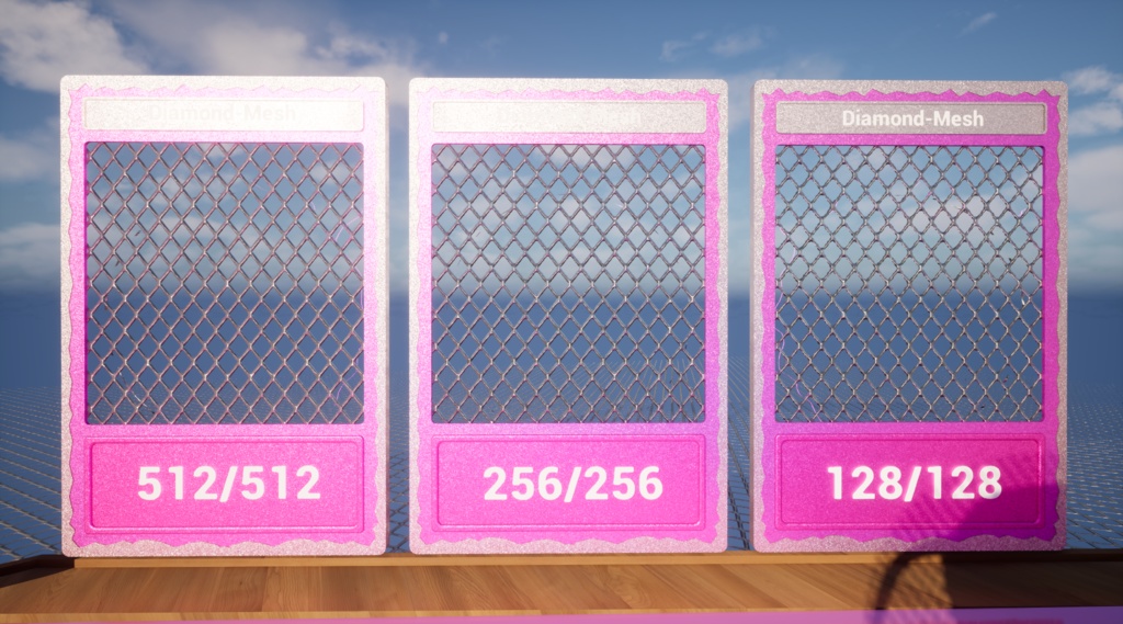 【シームレス軽量128~1K~4K】Diamond-mesh_Material!ダイヤモンドメッシュ ( 金属 / メッシュ )【SBSAR付 パラメーター 92種類】