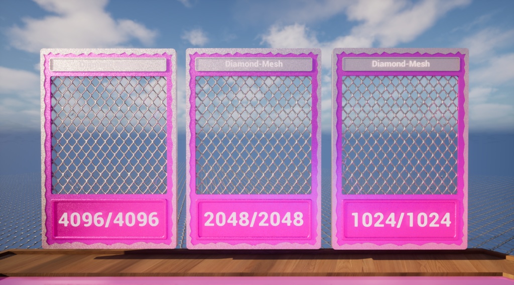 【シームレス軽量128~1K~4K】Diamond-mesh_Material!ダイヤモンドメッシュ ( 金属 / メッシュ )【SBSAR付 パラメーター 92種類】