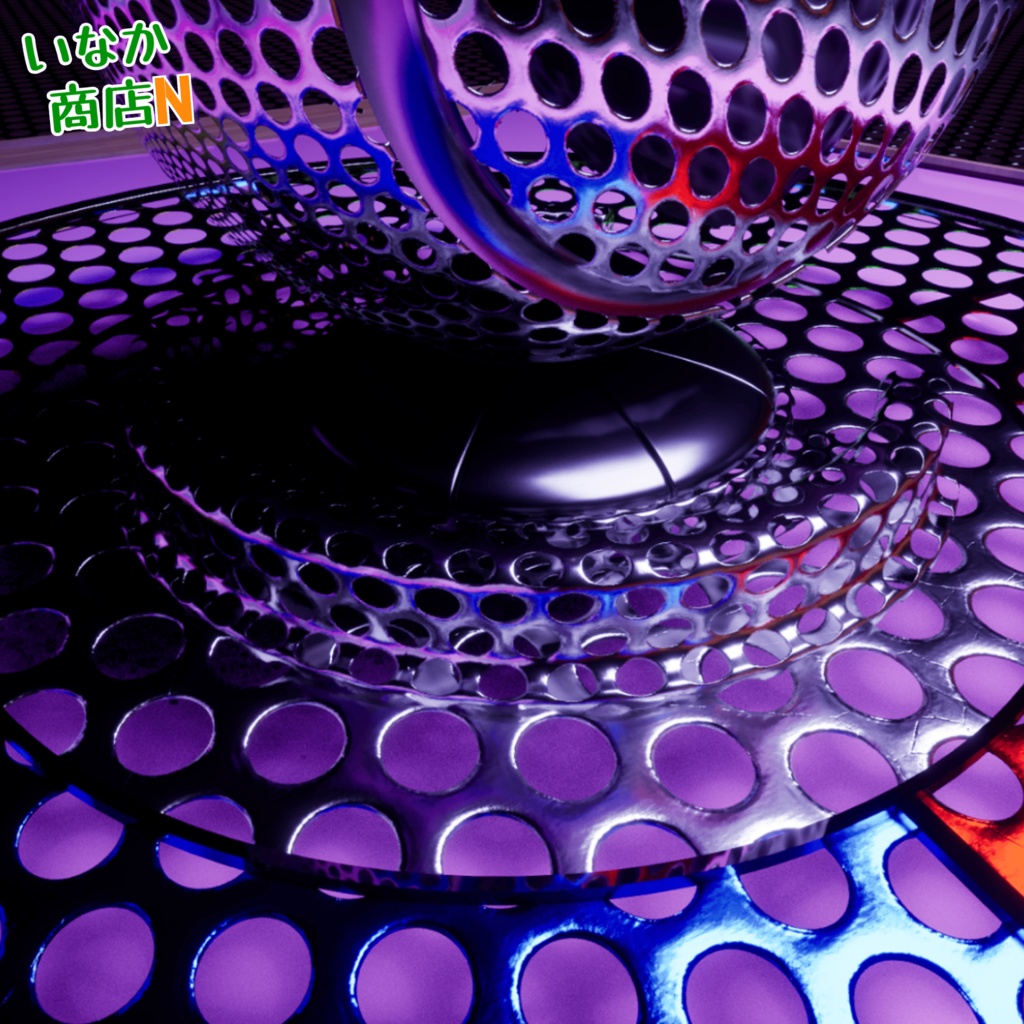 【シームレス軽量128~1K~4K】Punching-Metal-Plate_Material!パンチングメタル ( 金属 / メッシュ )【SBSAR付 パラメーター 92種類】