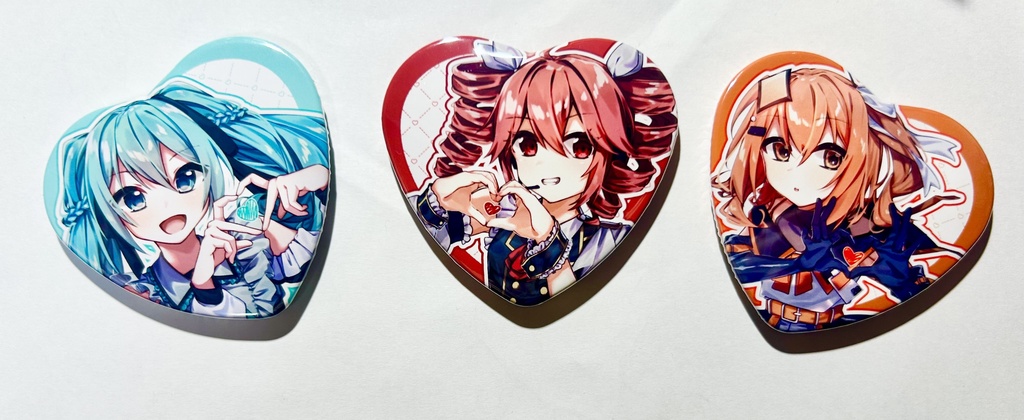 ハート缶バッジ