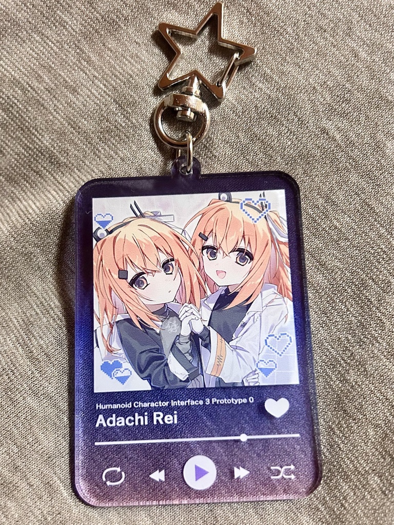 音楽プレイヤー風アクキー 足立レイUTAU＆V6