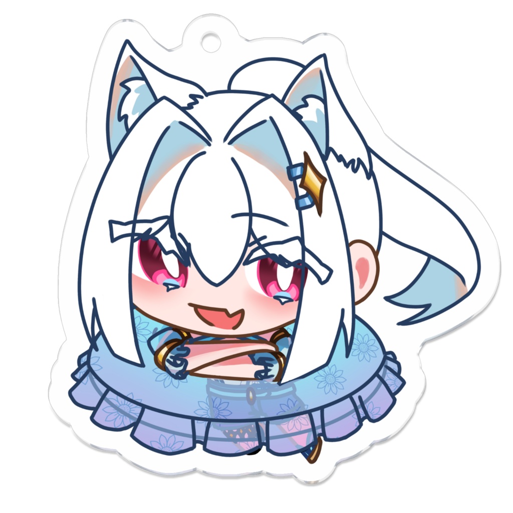 【vol.1】さまーばけーしょん！アクリルキーホルダー　白狼 あきゅあ