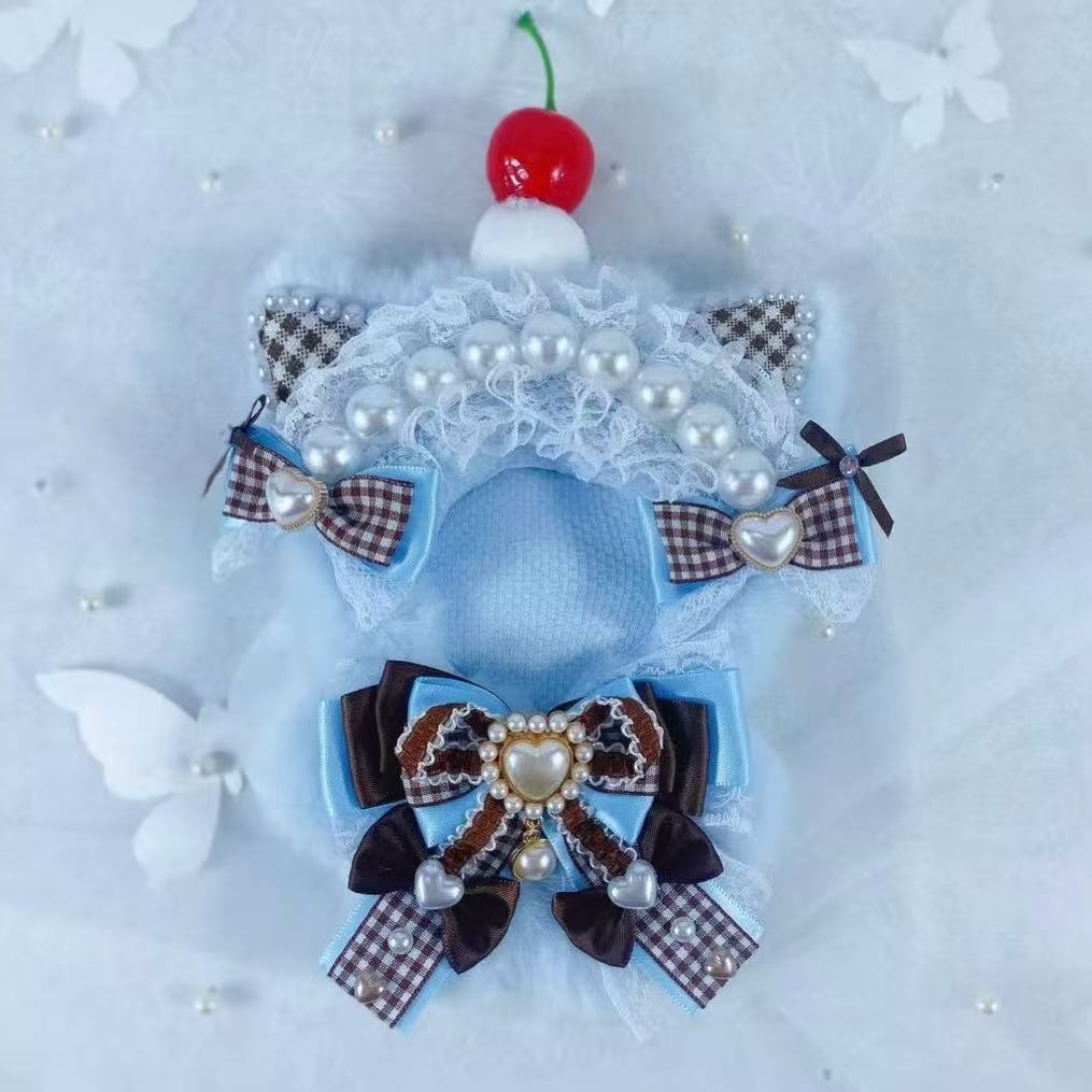 ＊フロートチェリー　立ちぬい服10-13cm 猫耳　青　Vol.13＊