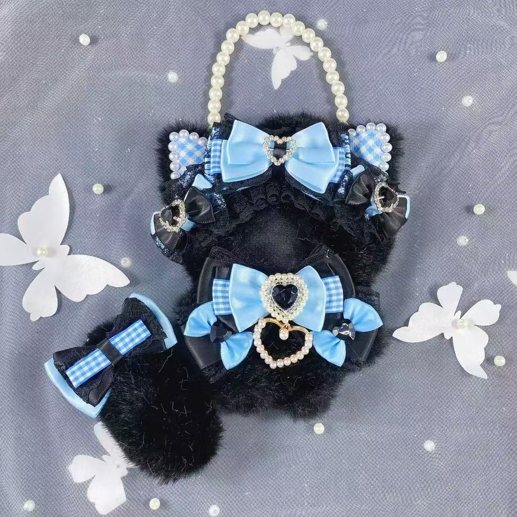 *ニャンコロリータ 立ちぬい服10-13cm 猫耳 青Vol.16 *着せ替え