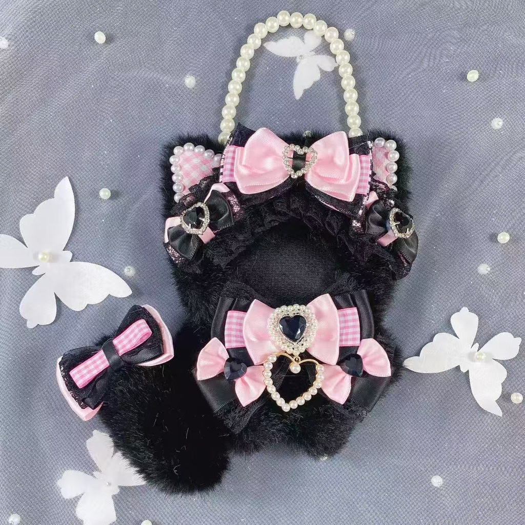 ニャンコロリータ 立ちぬい服10-13cm 猫耳 ピンク vol.19 着せ替え