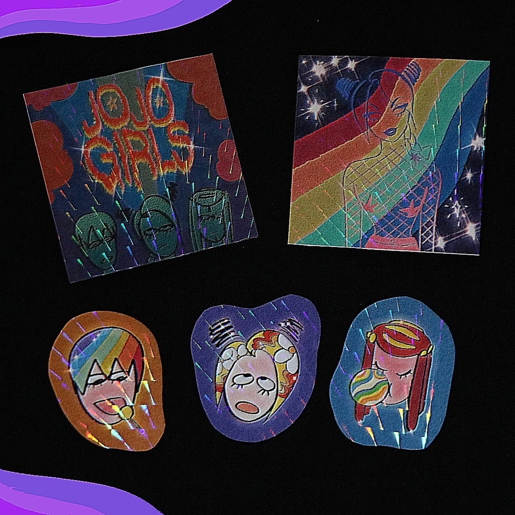 60~70's JOJO6 girls ホログラムシール