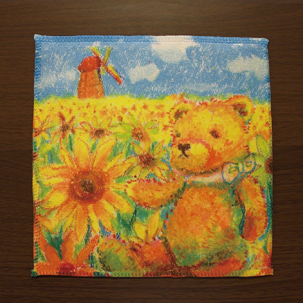 【タオル】晴れと向日葵とくま