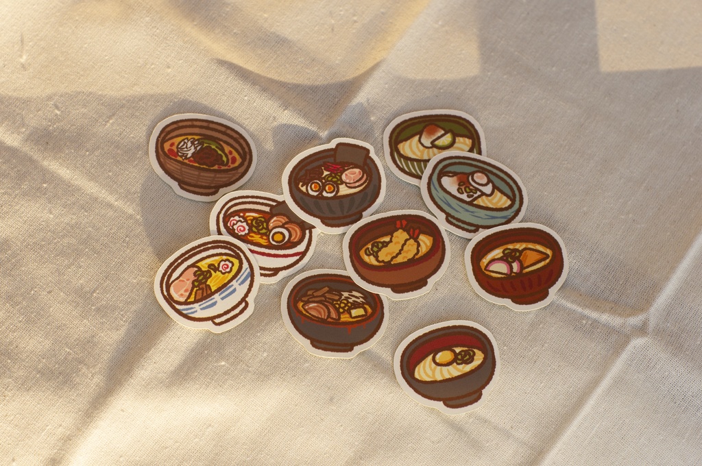 うどんとラーメンのフレークシール