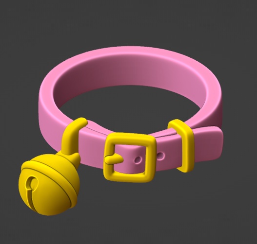 【3Dプリント用モデルデータ】PUNI☆MOFU マオ用 首輪&尻尾