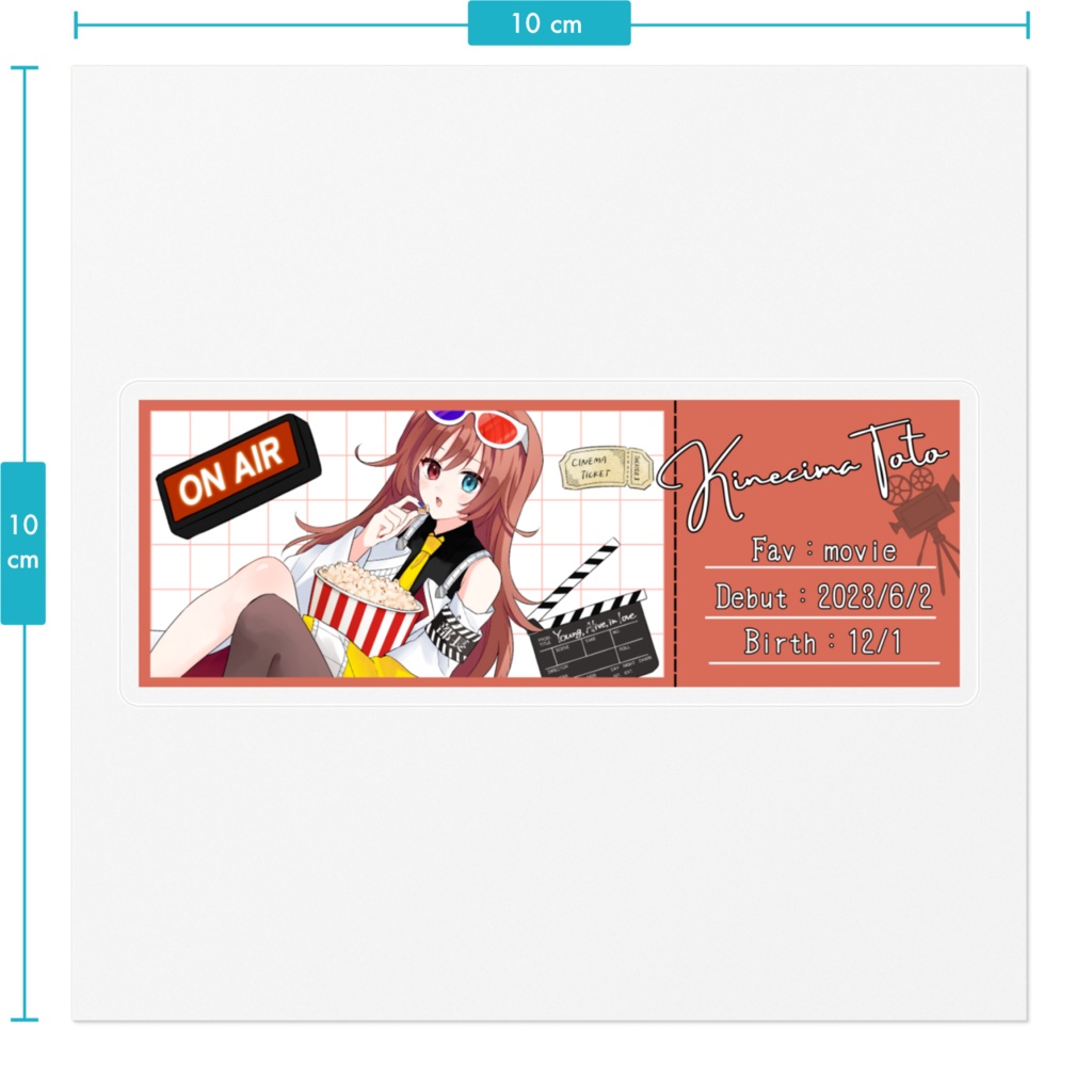 【1000人記念】チケット風ステッカー赤