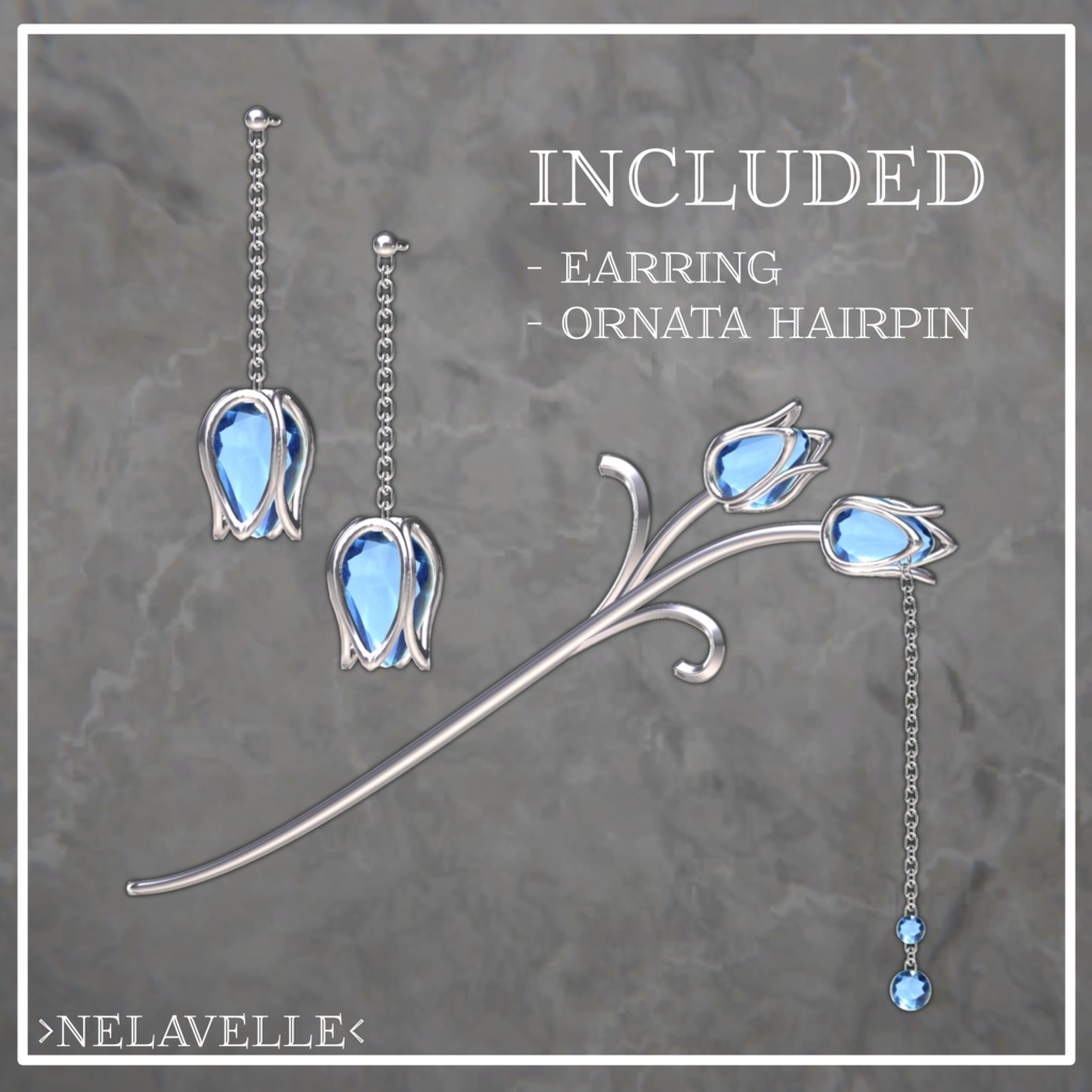 【FREE/無料】-GlacierBloom- ornate hairpin&earrings