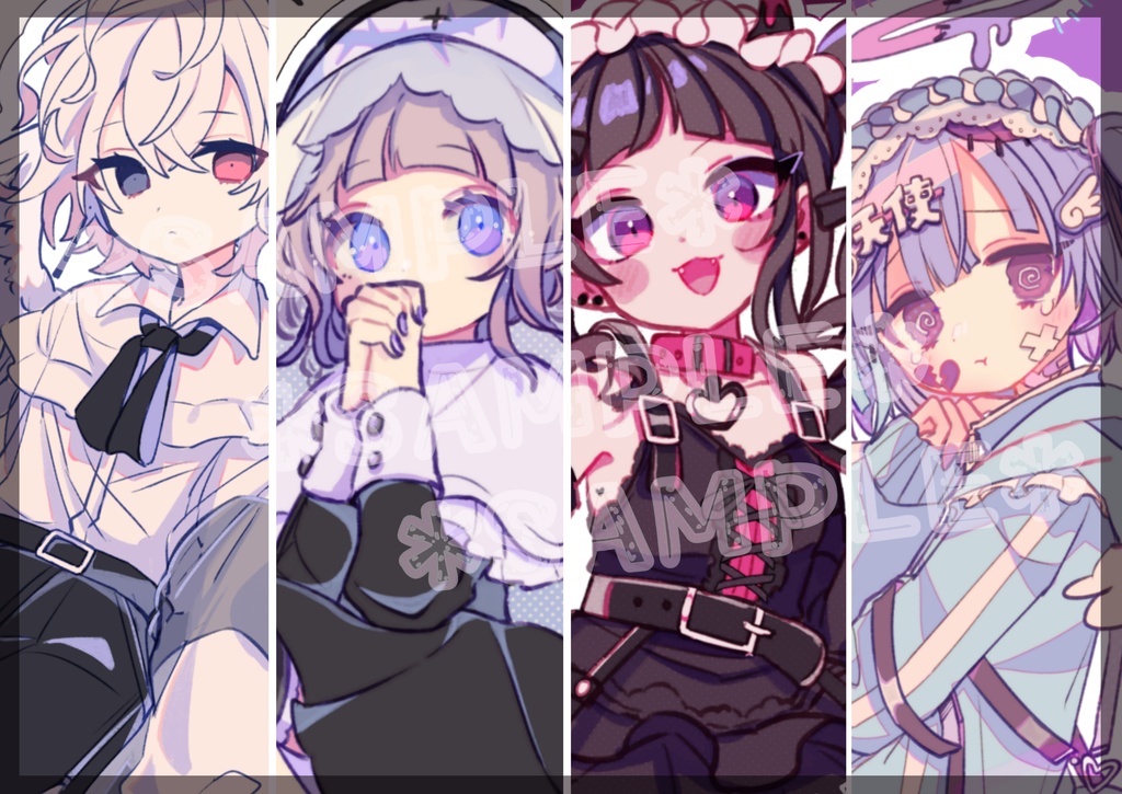 創作イラスト4枚セット