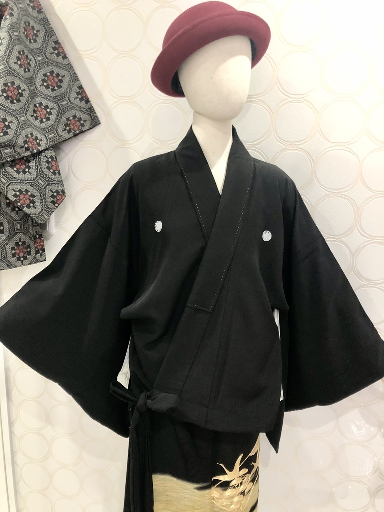 №3 黒留袖 着物リメイク 金銀鶴
