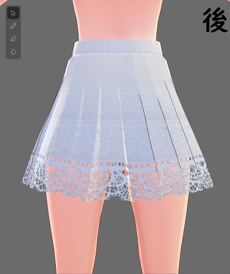 【VRoidベータ用テクスチャ】パニエ風テクスチャ(白無料)