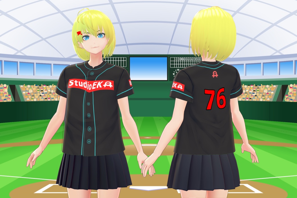 【VRoidベータ用テクスチャ】StudioEK ユニフォーム風Tシャツ【無料】