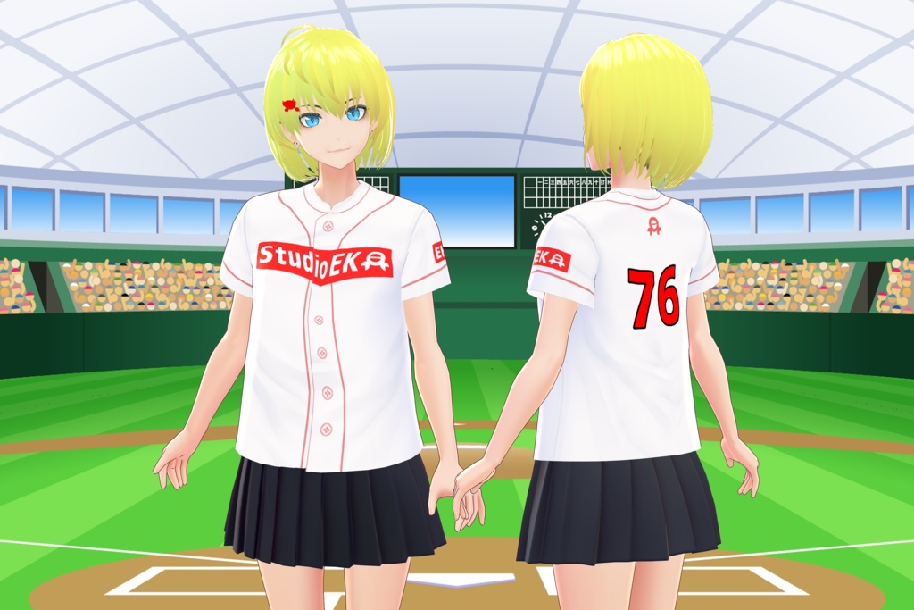 【VRoidベータ用テクスチャ】StudioEK ユニフォーム風Tシャツ【無料】