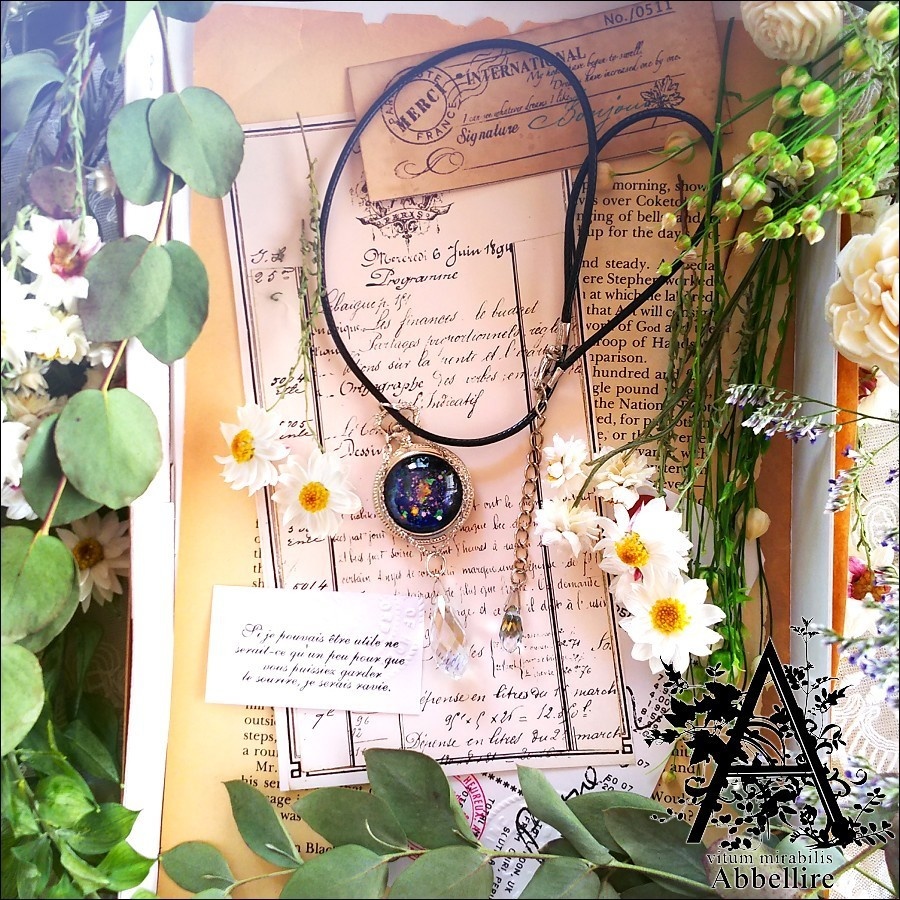 ロングレースタッセル&ネックレス(コードネックレス)-紅茶染め-