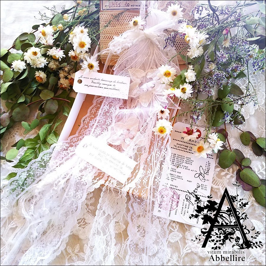 ロングレースタッセル&ネックレス(コードネックレス)-ホワイト-