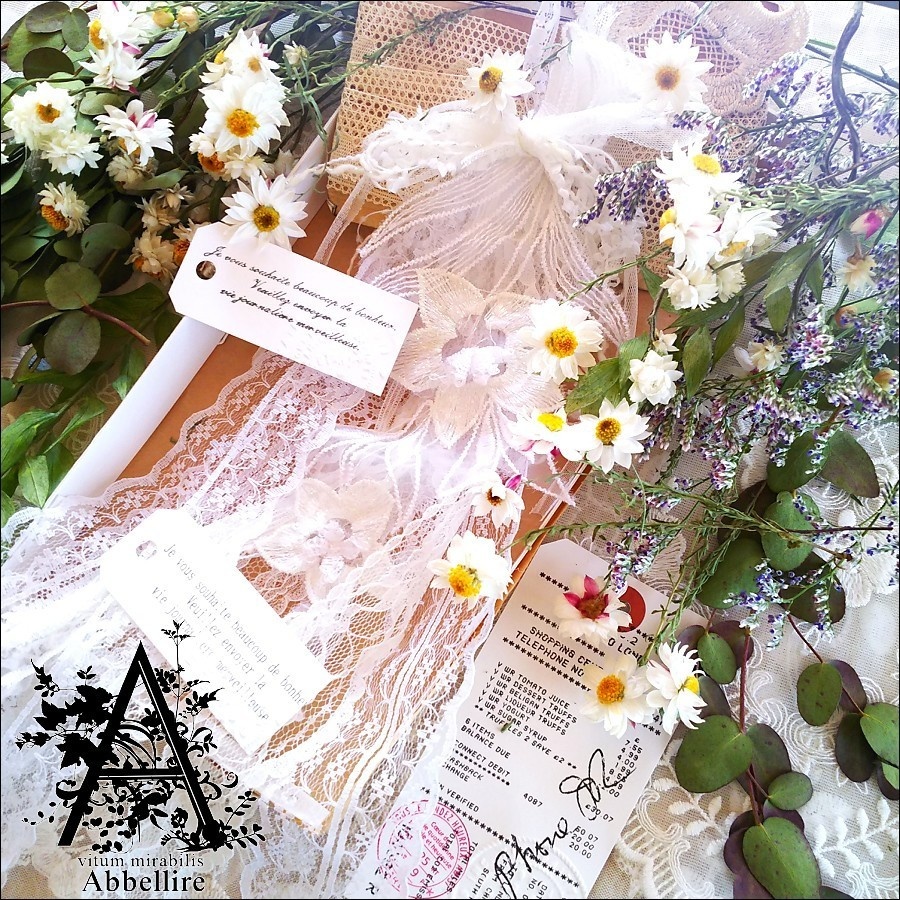 ロングレースタッセル&ネックレス(コードネックレス)-ホワイト-