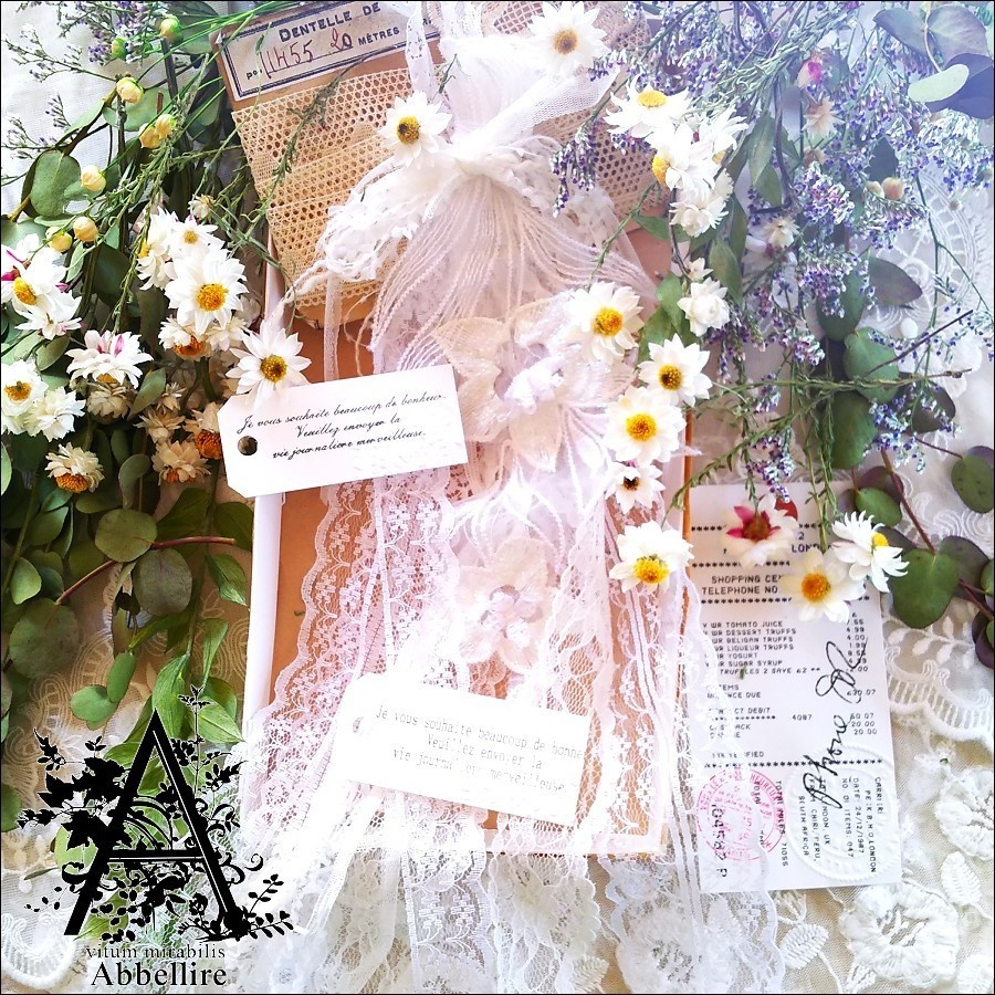 ロングレースタッセル&ネックレス(コードネックレス)-ホワイト-