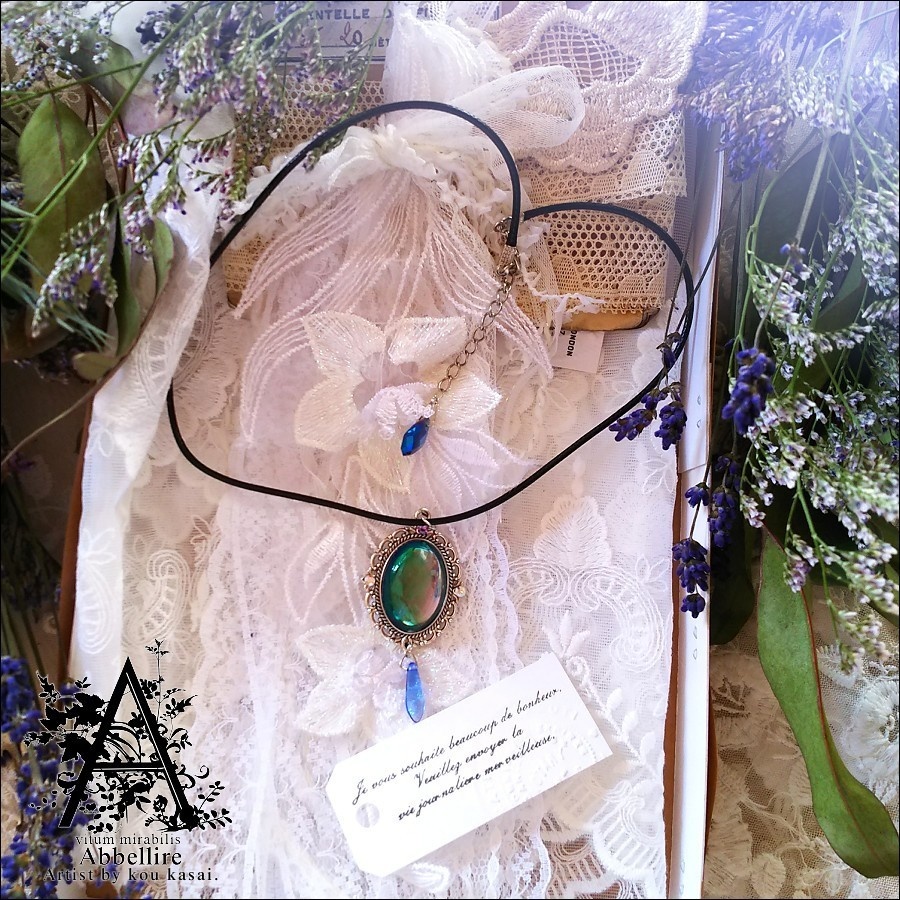 ロングレースタッセル&ネックレス(コードネックレス)-ホワイト-