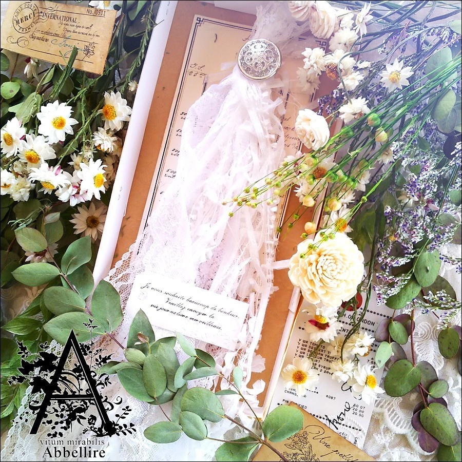 ロングレースタッセル&ネックレス(リング)-ホワイト-