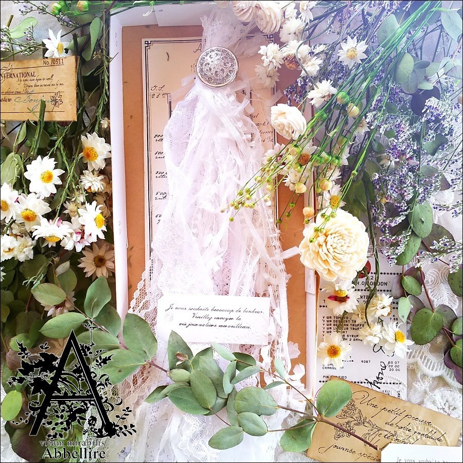 ロングレースタッセル&ネックレス(リング)-ホワイト-