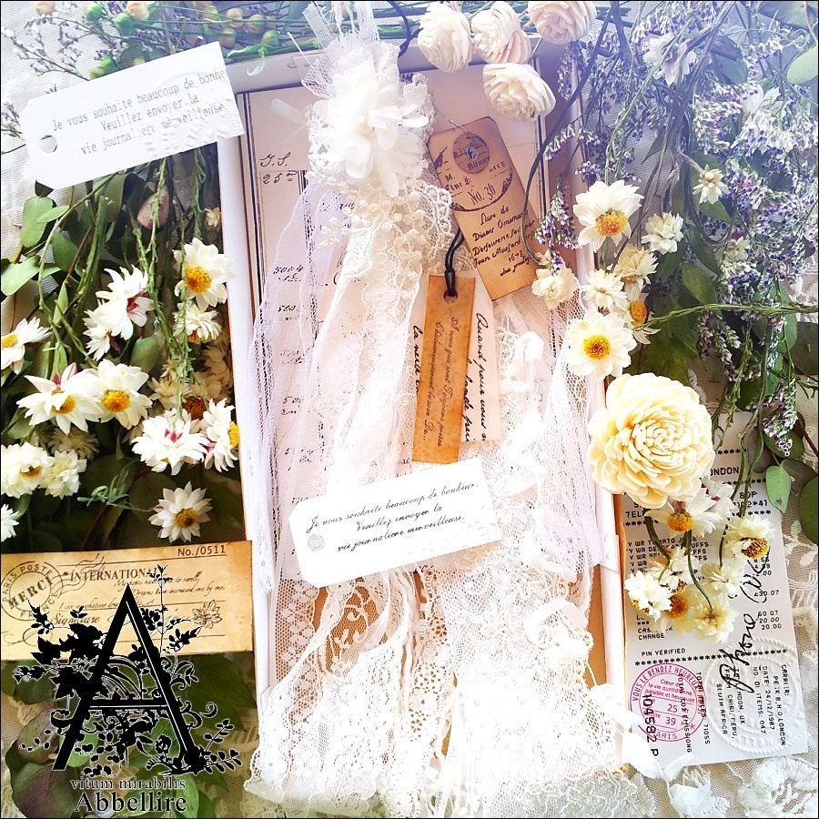 レースタッセル&ネックレス(銀古美)-ホワイト-