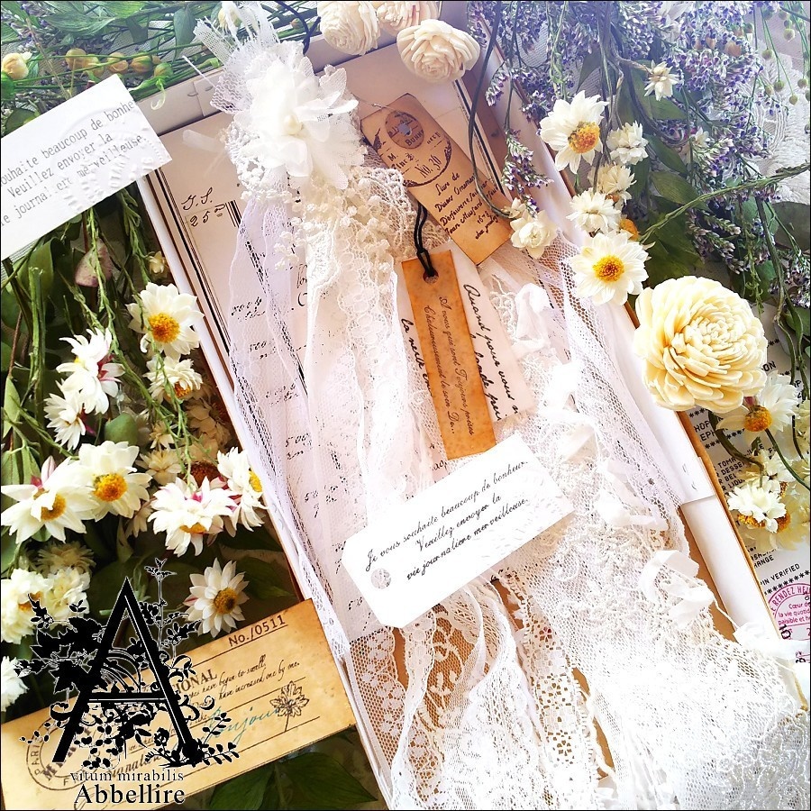 レースタッセル&ネックレス(銀古美)-ホワイト-