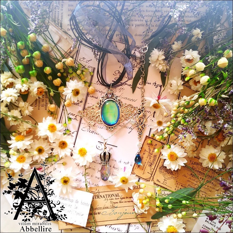 深海色の夜の秘石(ブルーブラックチョーカー)-Vintage-