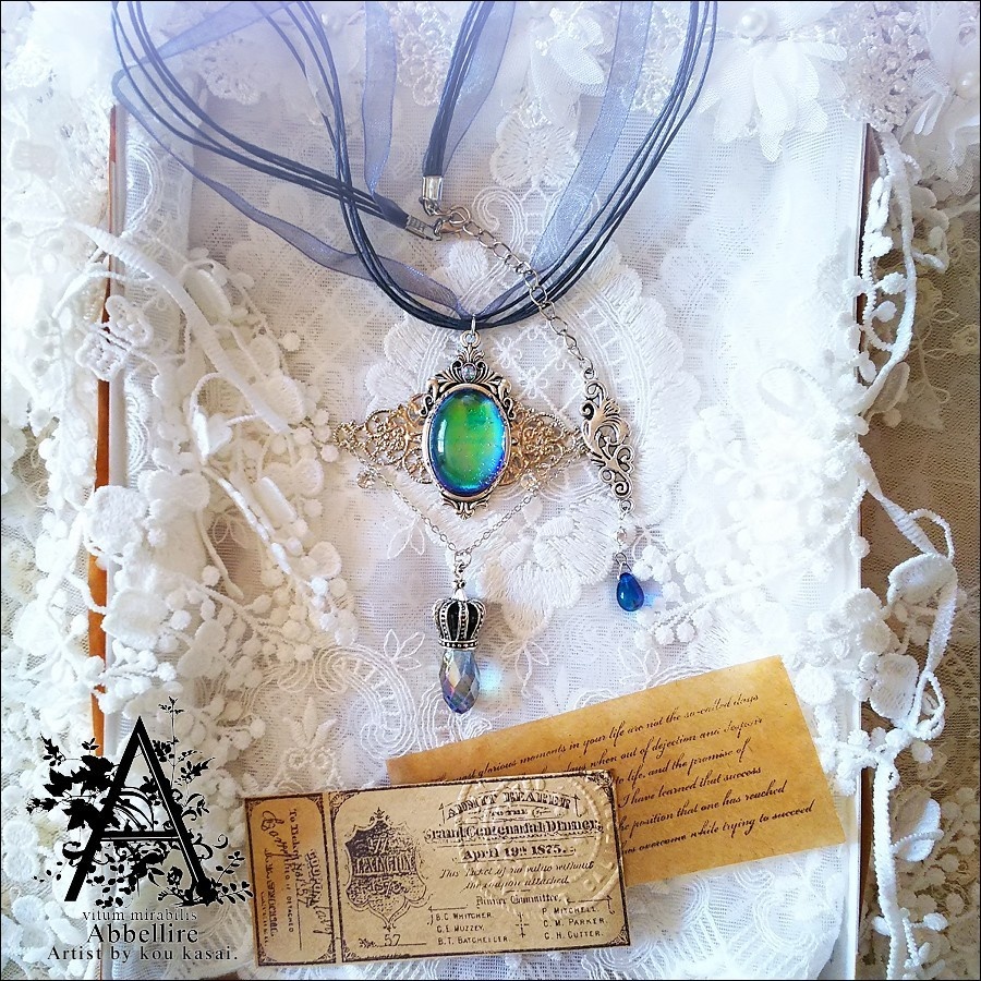 深海色の夜の秘石(ブルーブラックチョーカー)-Vintage-