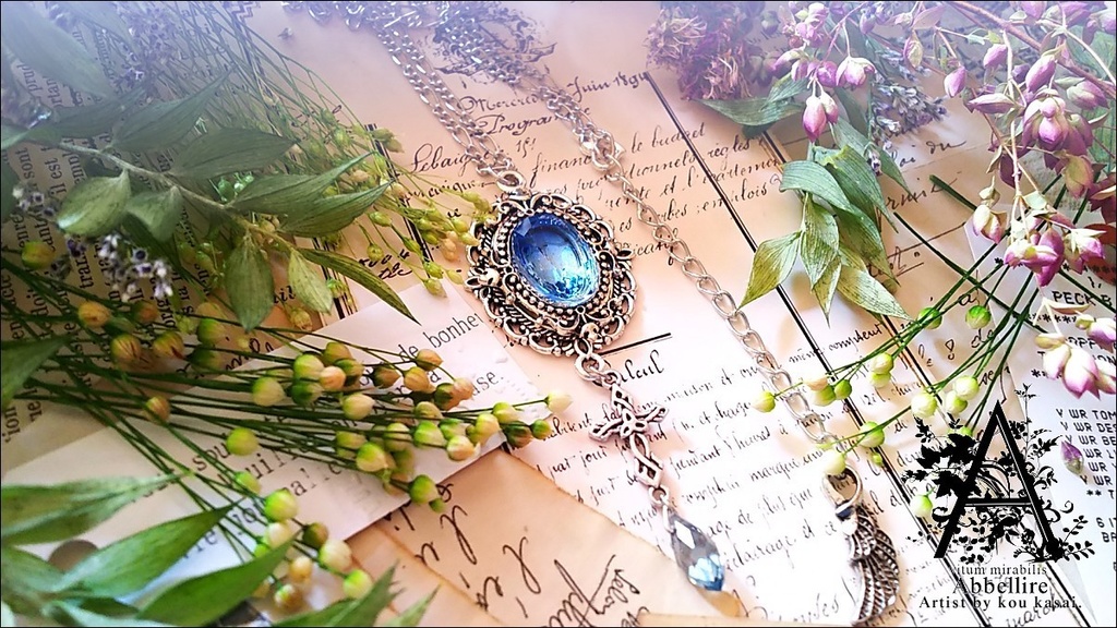 2トーンガラスのクロス-サファイア×アクア-(シルバー)