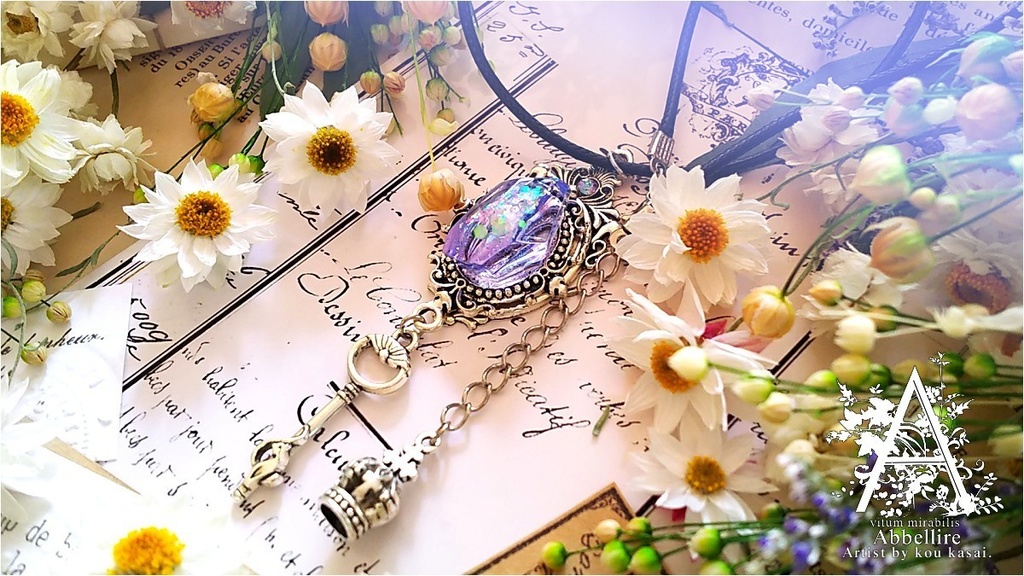 神秘の夜の鉱石ネックレス(ミスティックパープル)