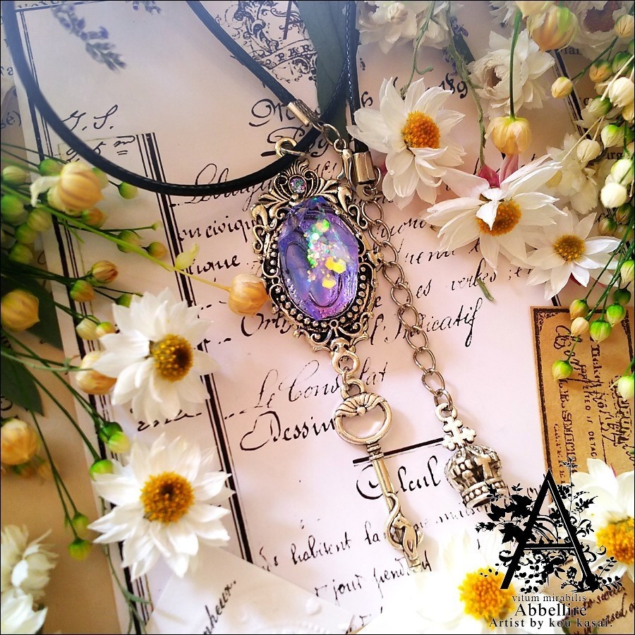 神秘の夜の鉱石ネックレス(ミスティックパープル)