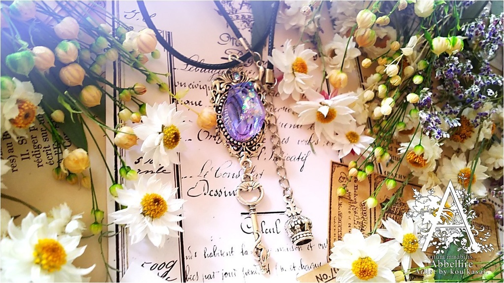 神秘の夜の鉱石ネックレス(ミスティックパープル)