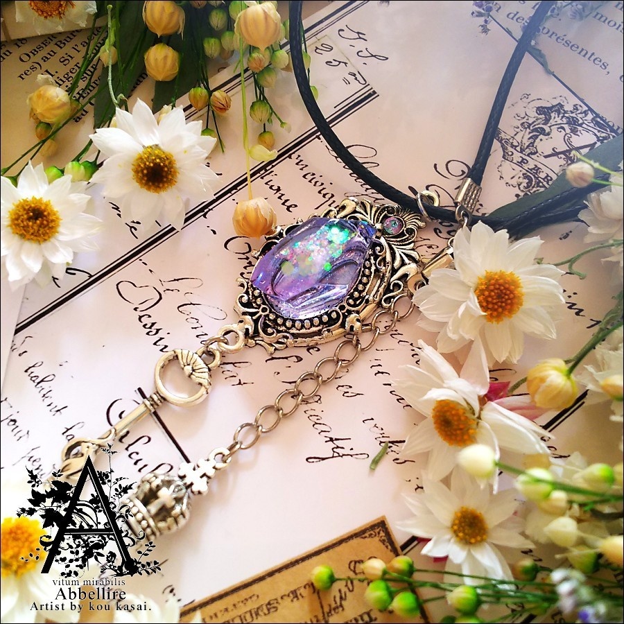 神秘の夜の鉱石ネックレス(ミスティックパープル)