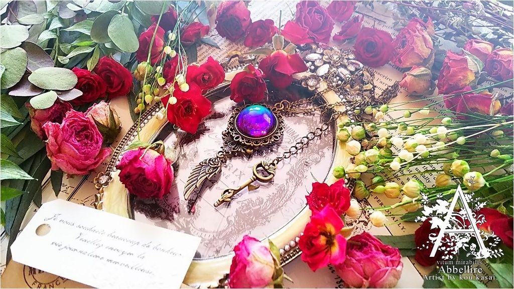 幻想夜の宝飾ネックレス(金古美)-Vintage-