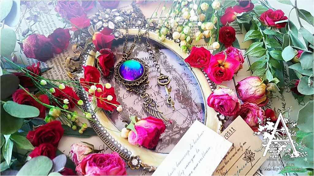 幻想夜の宝飾ネックレス(金古美)-Vintage-