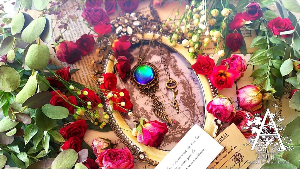 幻想夜の宝飾ネックレス(金古美)-Vintage-