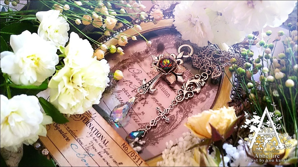 銀の薔薇のCroix(Vitrail Medium)