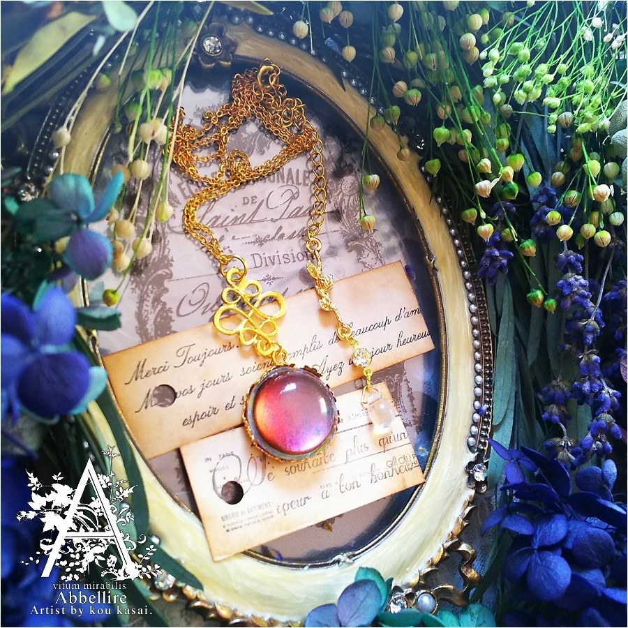 夕暮れのネックレス&花雫イヤリング-Vintage-