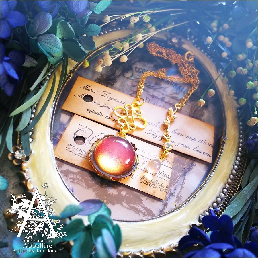 夕暮れのネックレス&花雫イヤリング-Vintage-