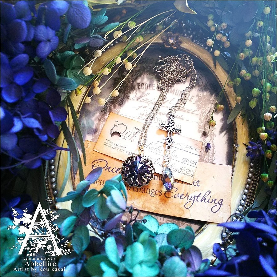 紫陽花の季節の贈り物(Aquamarine Antique Pink)-シルバー-