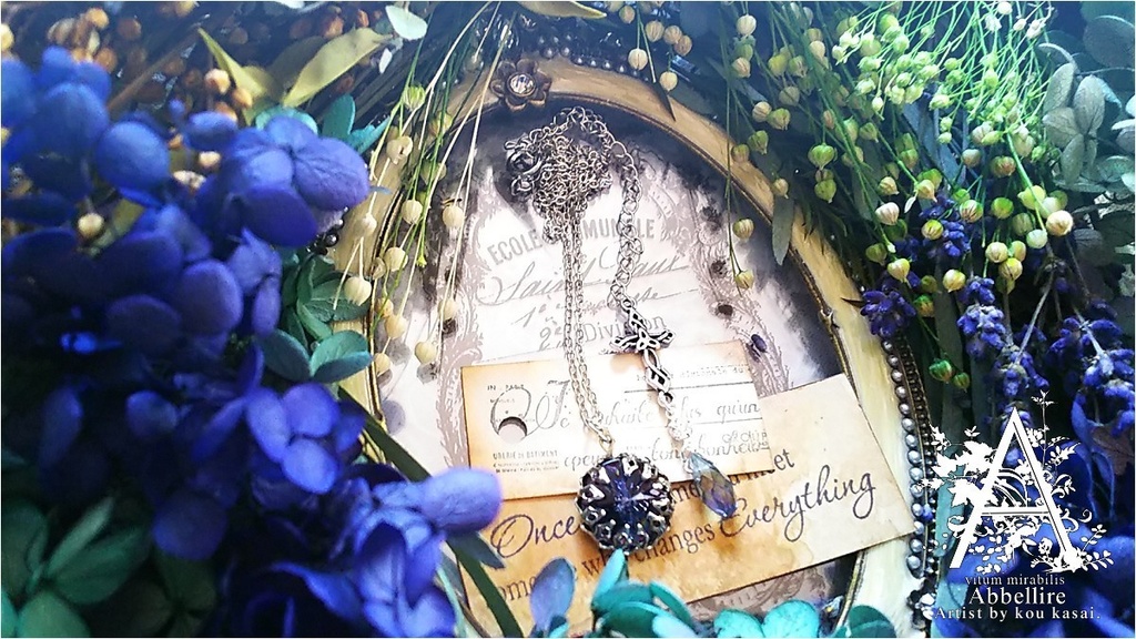 紫陽花の季節の贈り物(Aquamarine Antique Pink)-シルバー-