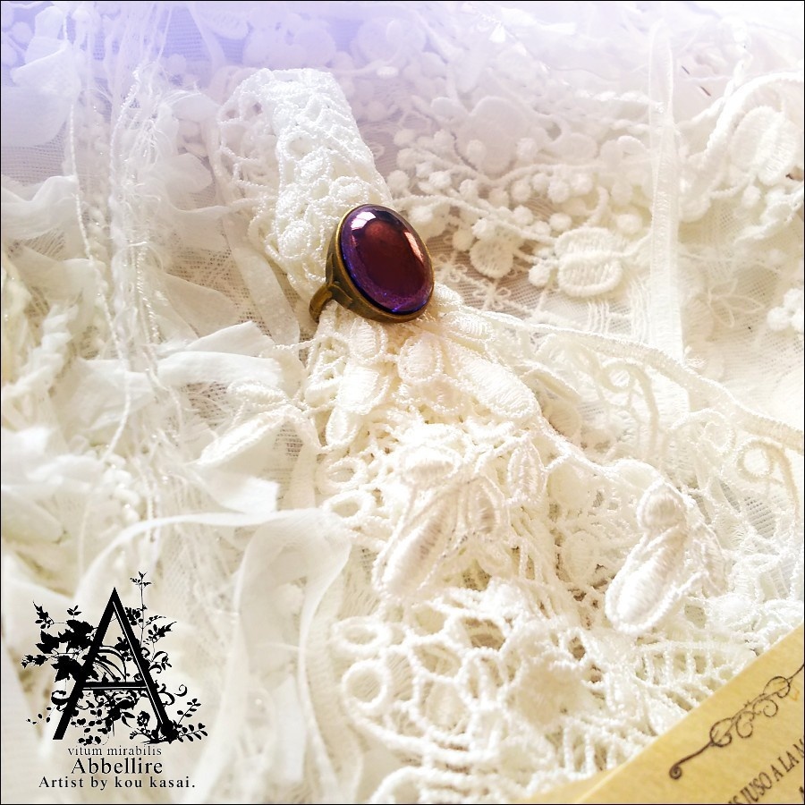 ラスターアメジストのリング(金古美)-Vintage-