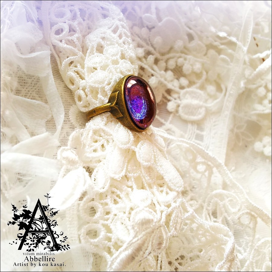 ラスターアメジストのリング(金古美)-Vintage-